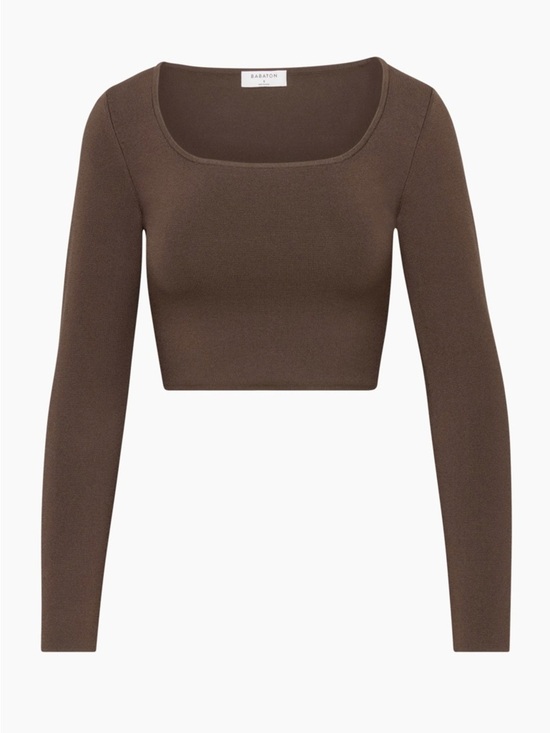 Babaton Tops - Aritzia Babaton women's sculpt knit long sleeve crop top size: Medium